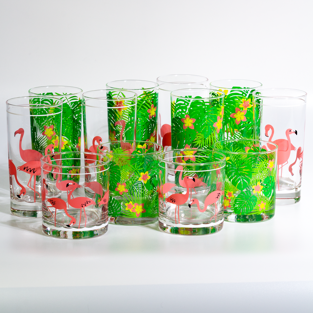 Fabulous Flamingo Rocks Glass