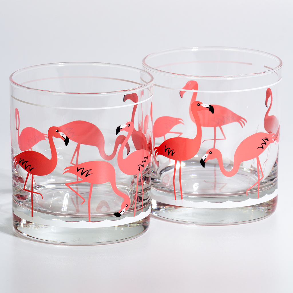 Fabulous Flamingo Rocks Glass