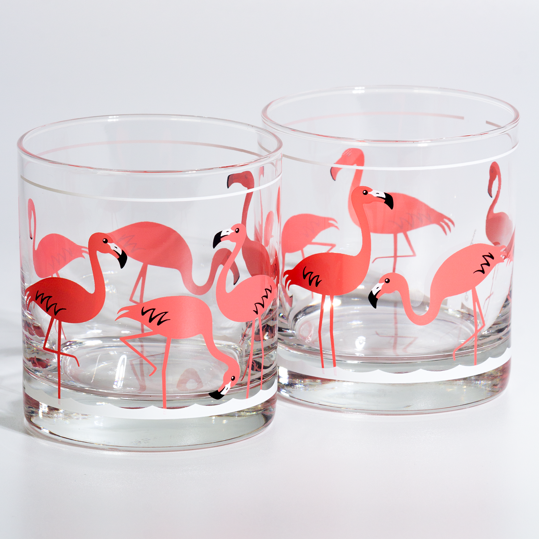 Fabulous Flamingo Rocks Glass