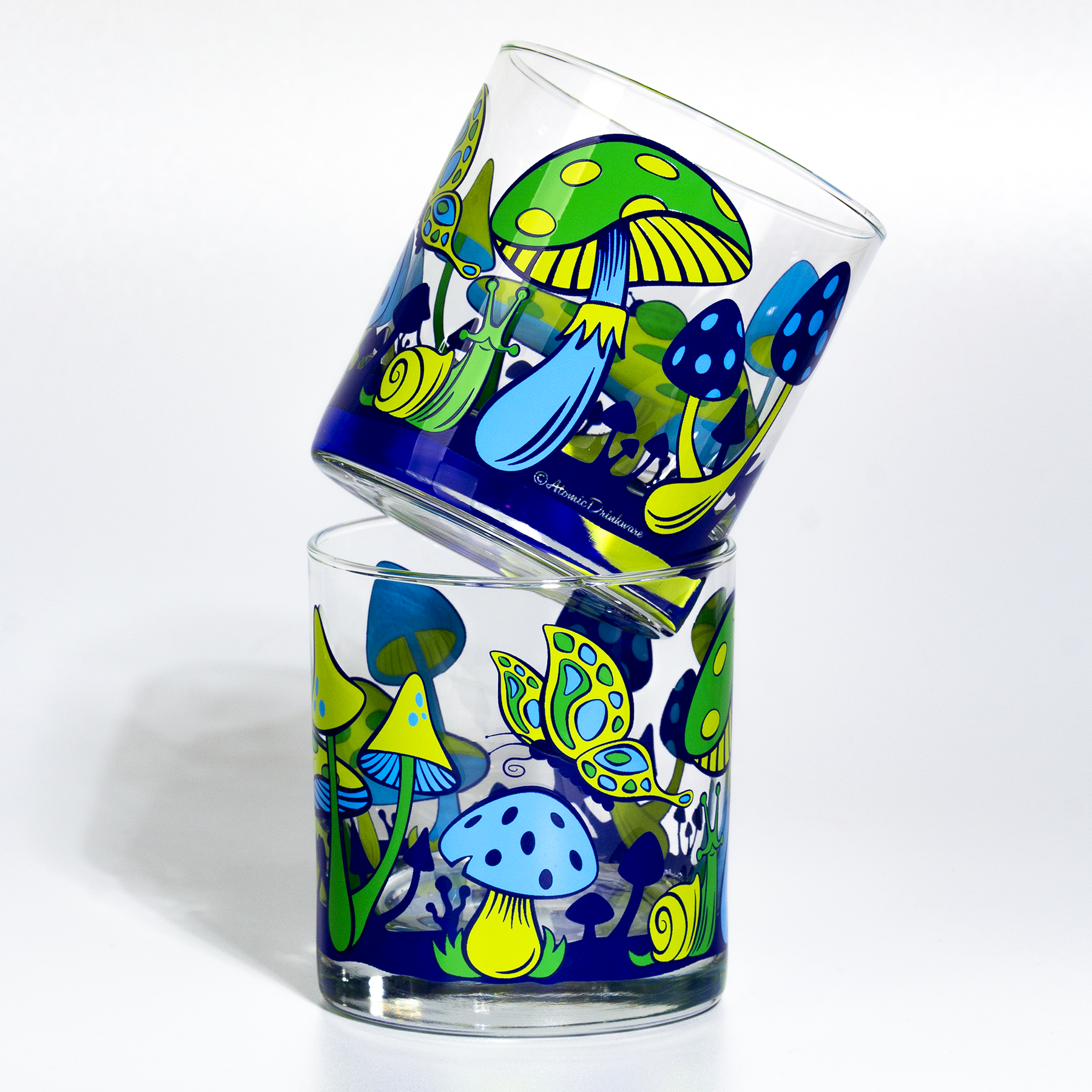 Magical Mushrooms Rocks Glass (3 Colorways)